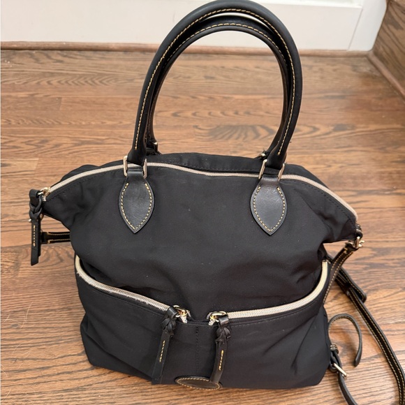 Dooney & Bourke Handbags - Dooney & Bourke Vintage Black Nylon Large Pocket Crossbody Satchel